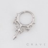 GOTHIC HELLFLAME BLADE TRIBAL FLAME 316L SURGICAL STEEL EARRING - 01 (ONE) PIECE